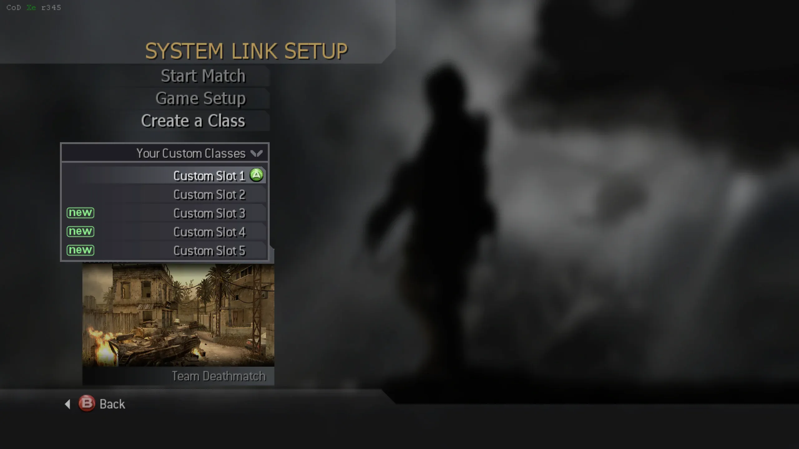 System Link setup screen with Create a Class